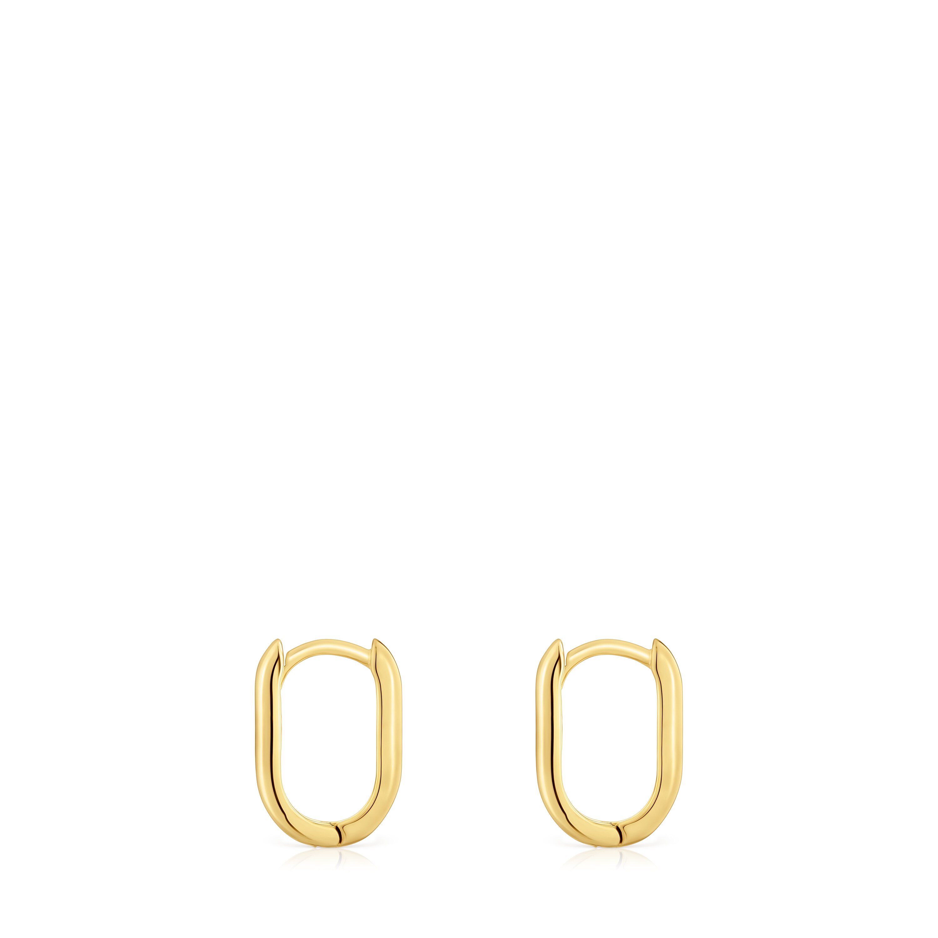 Short 12 mm Hoop earrings with 18kt gold plating over silver TOUS Basics