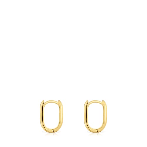 Short 12 mm Hoop earrings with 18kt gold plating over silver TOUS Basics