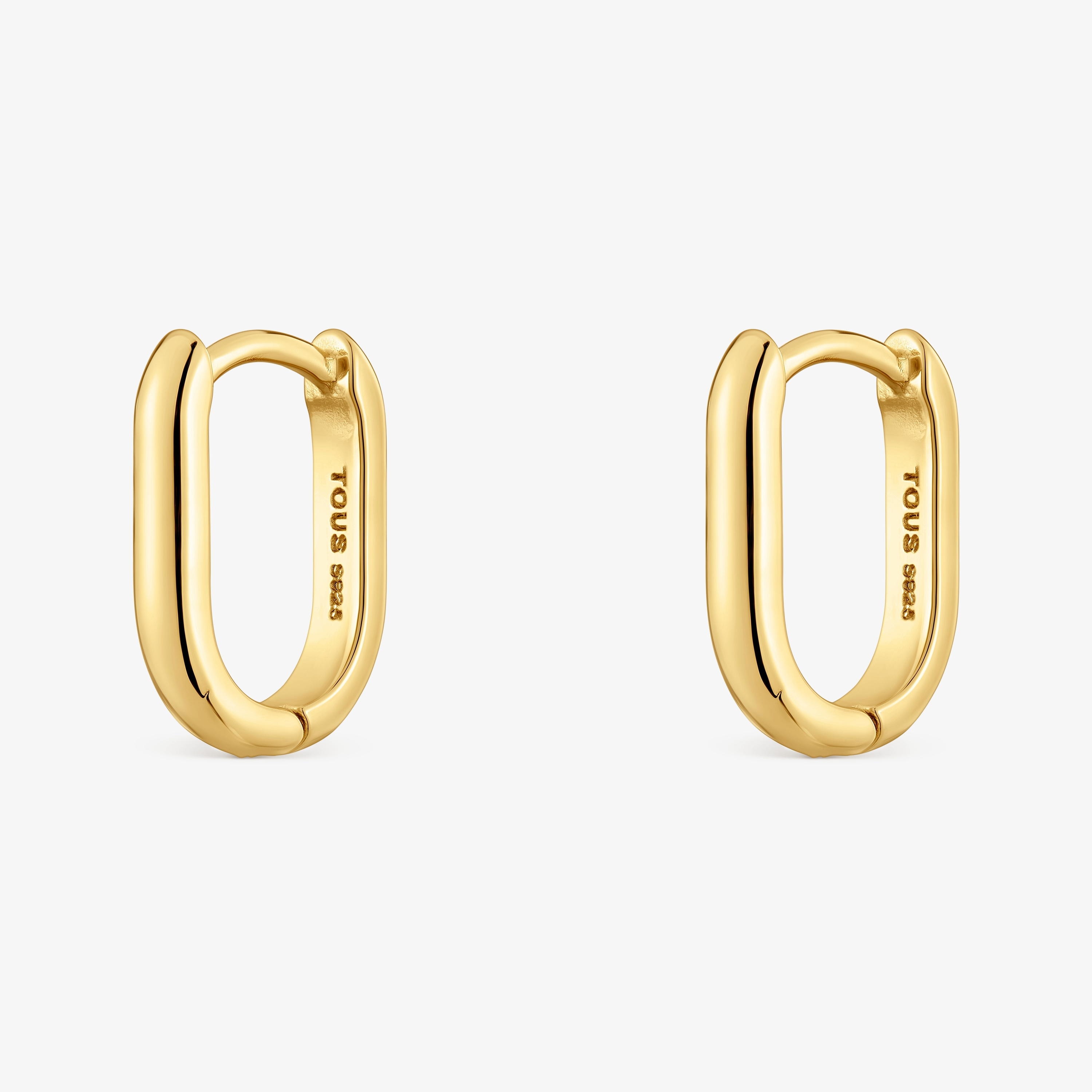 Short mm Hoop earrings with 18K gold vermeil TOUS Basics