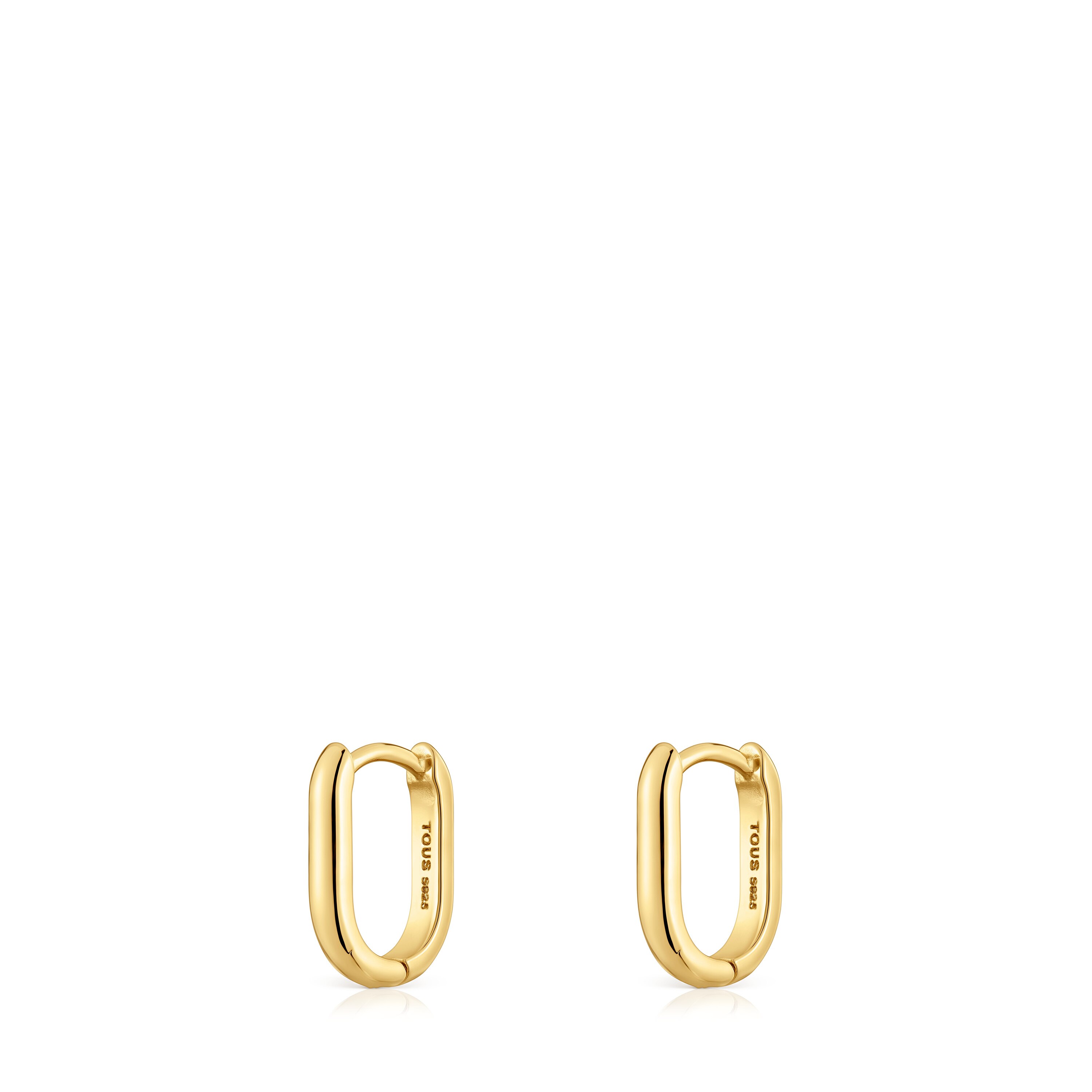 Short 12 mm Hoop earrings with 18kt gold plating over silver TOUS Basics