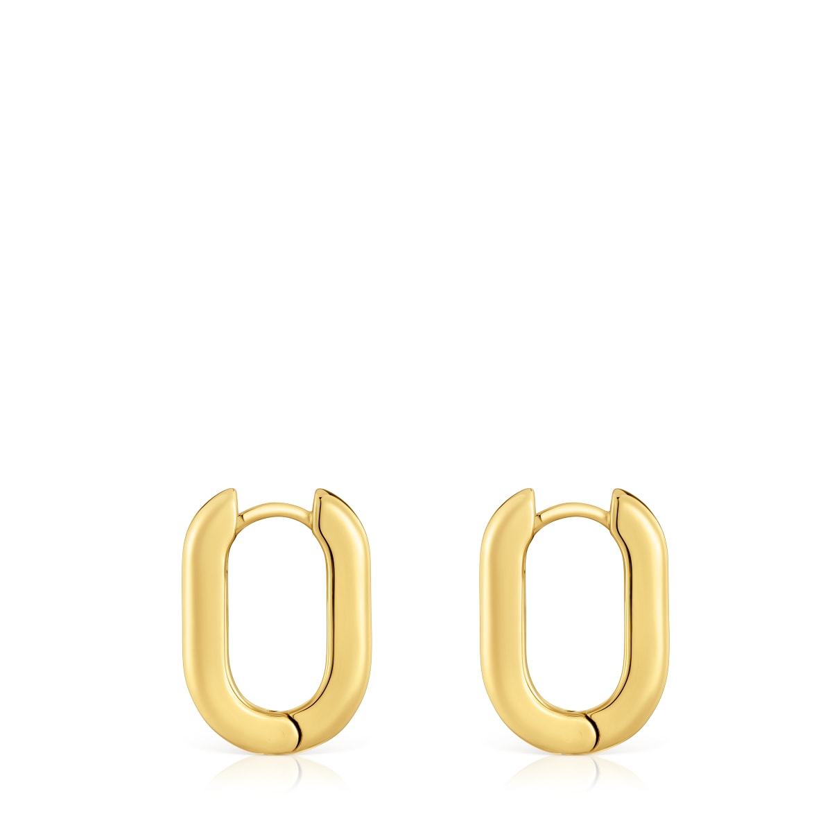 Short 18,2 mm Hoop earrings with 18kt gold plating over silver TOUS Basics
