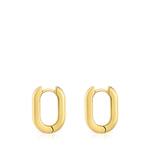 Short 18,2 mm Hoop earrings with 18kt gold plating over silver TOUS Basics