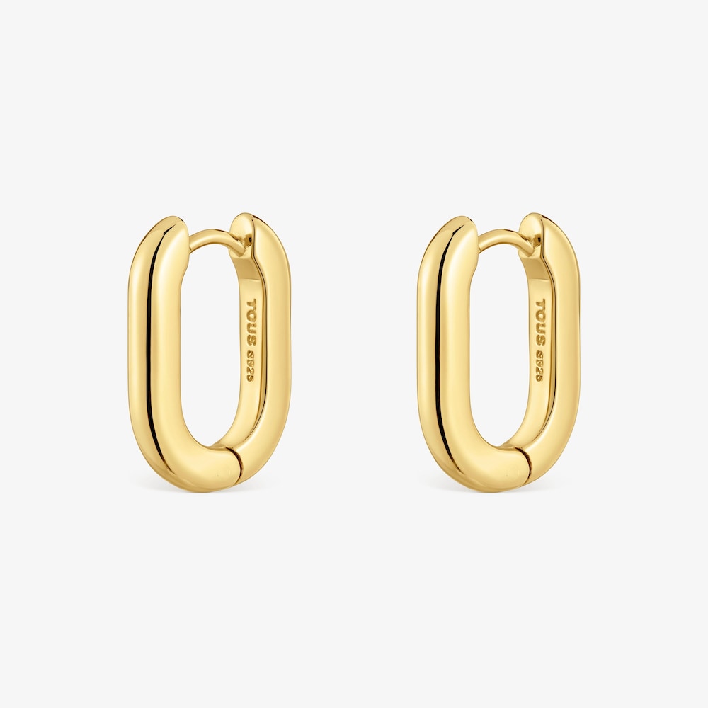 Kr&oacute;tkie kolczyki kreolki TOUS Basics 18,2&nbsp;mm ze&nbsp;srebra powlekanego 18-karatowym złotem