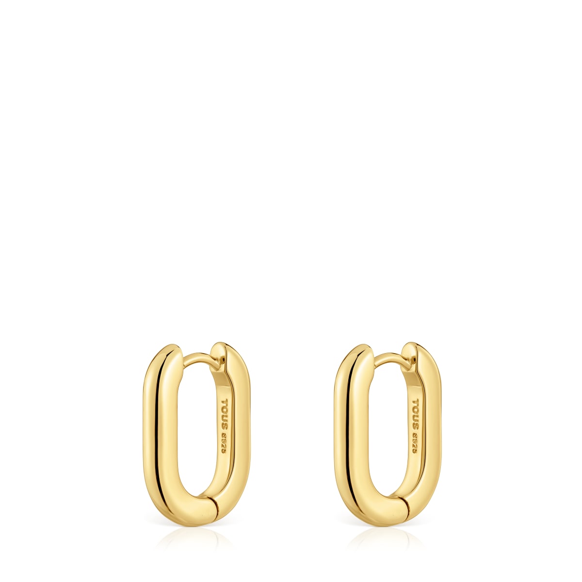 Short 18,2 mm Hoop earrings with 18kt gold plating over silver TOUS Basics