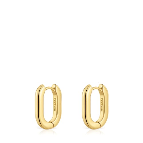 Short 18,2 mm Hoop earrings with 18kt gold plating over silver TOUS Basics
