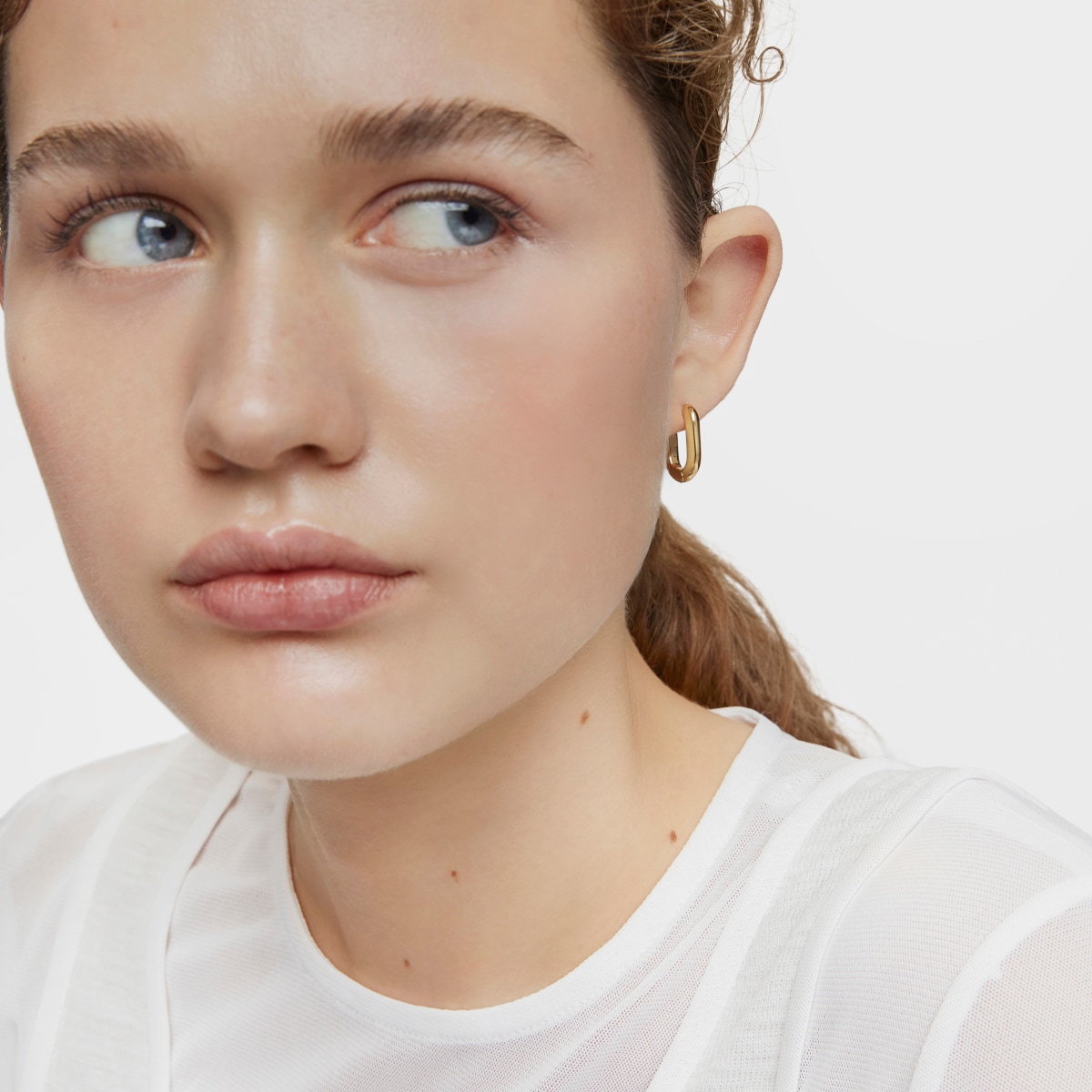 Short 18,2 mm Hoop earrings with 18kt gold plating over silver TOUS Basics