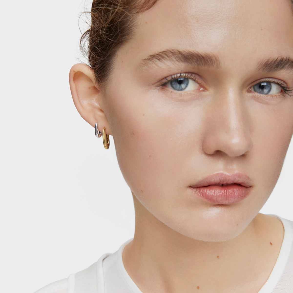 Short 18,2 mm Hoop earrings with 18kt gold plating over silver TOUS Basics