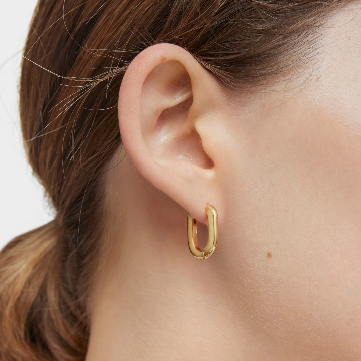 Short 18,2 mm Hoop earrings with 18kt gold plating over silver TOUS Basics