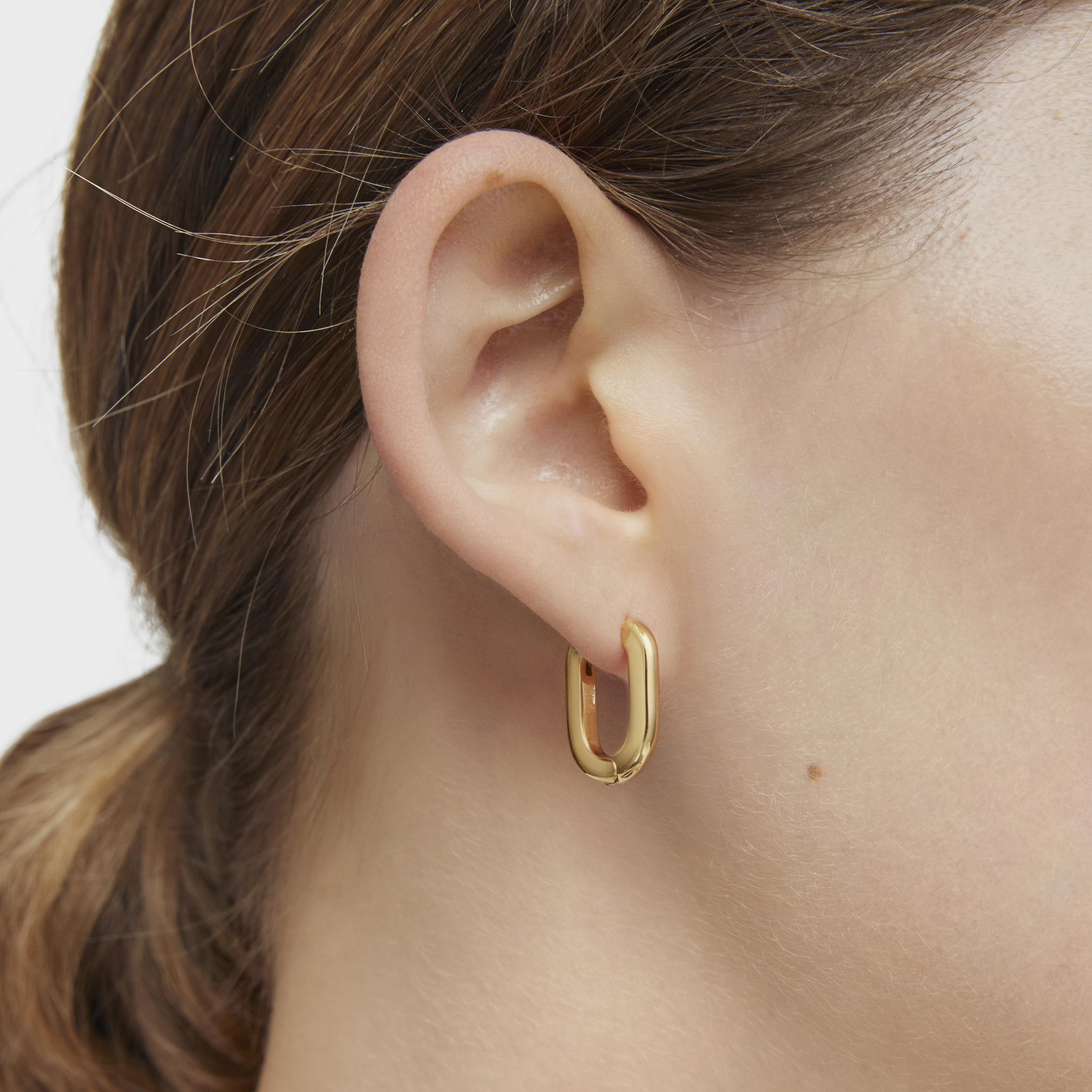 Short 18,2 mm Hoop earrings with 18kt gold plating over silver TOUS Basics