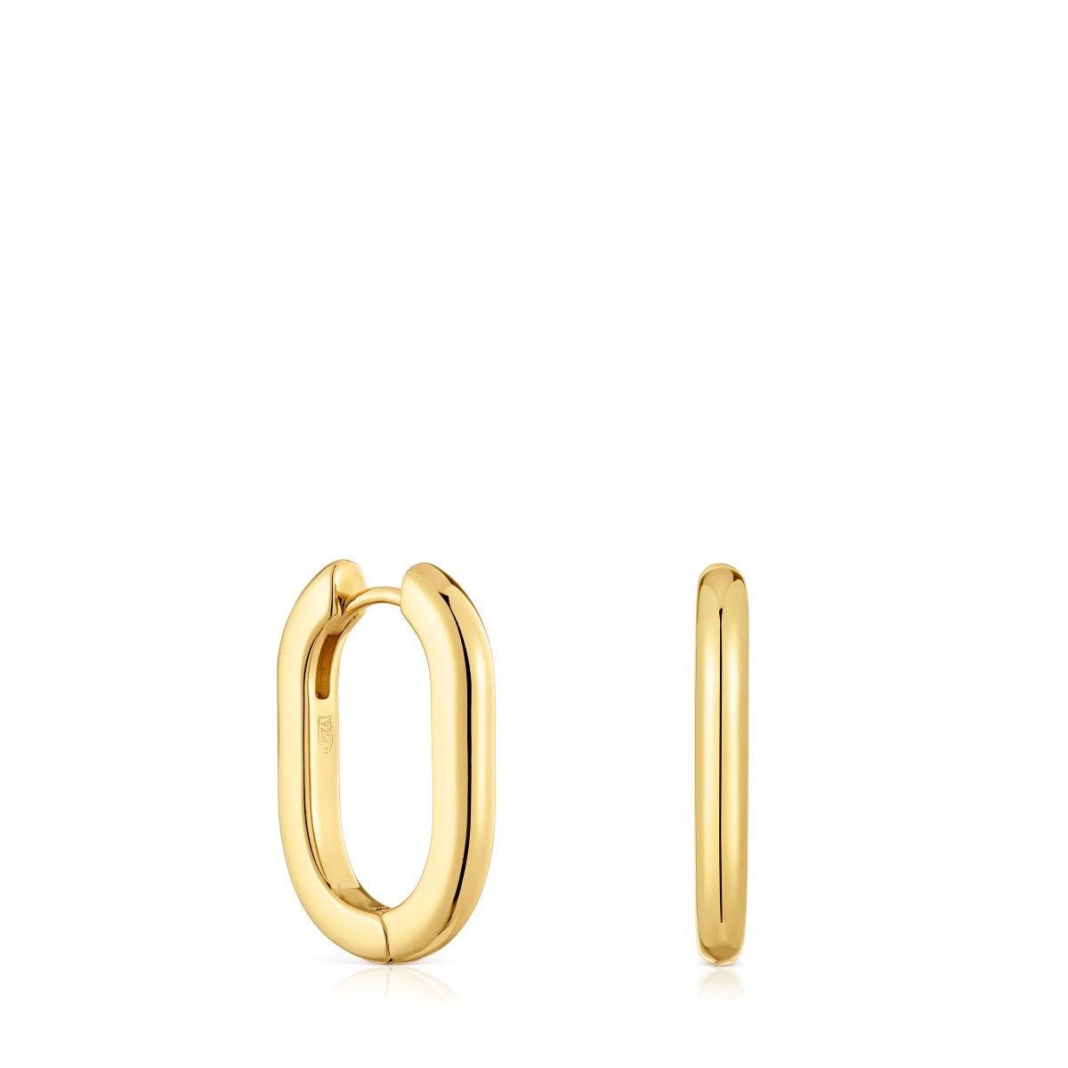 Long 22 mm Hoop earrings with 18kt gold plating over silver TOUS Basics