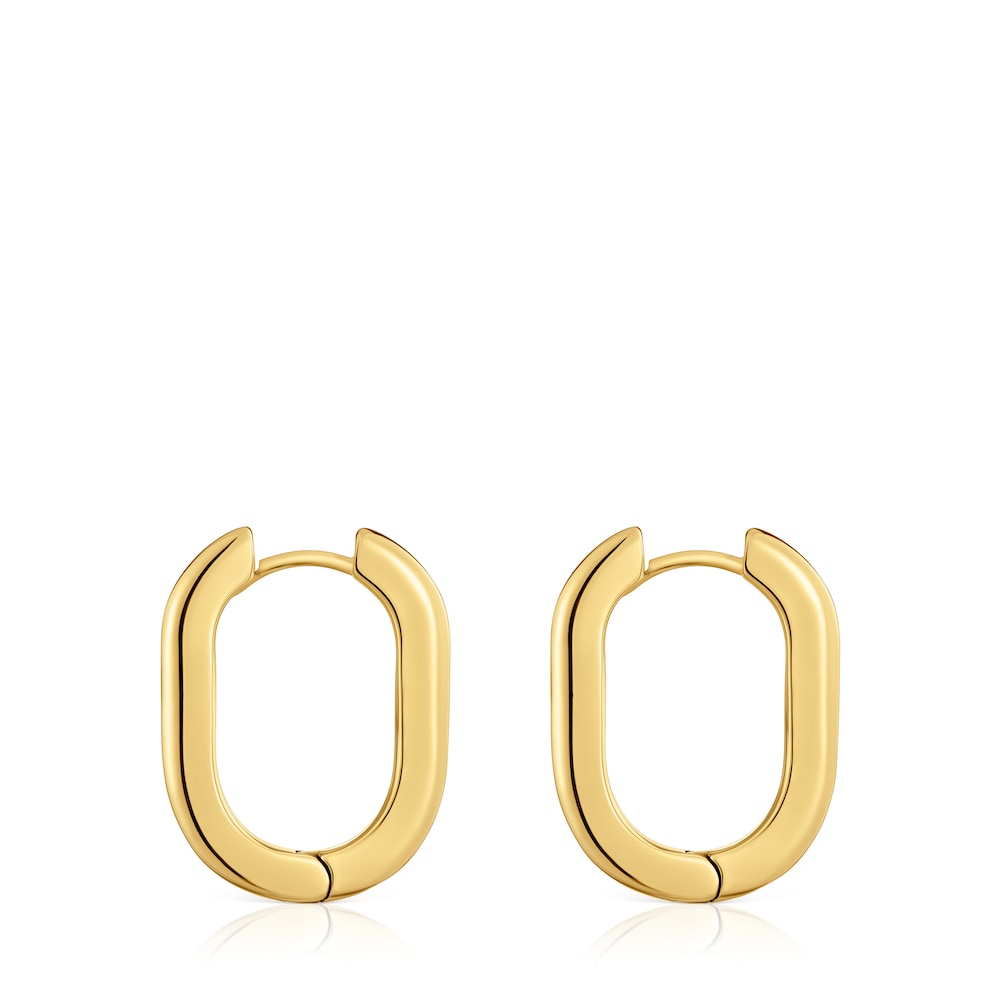 Long  mm Hoop earrings with 18kt gold plating over silver TOUS Basics