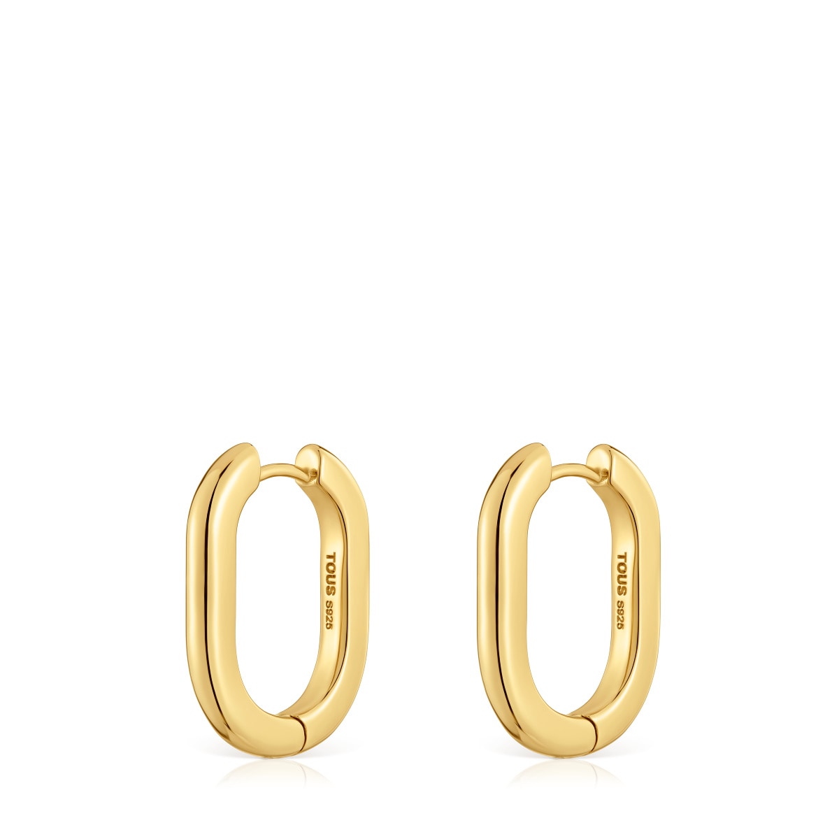 Long 22 mm Hoop earrings with 18kt gold plating over silver TOUS Basics