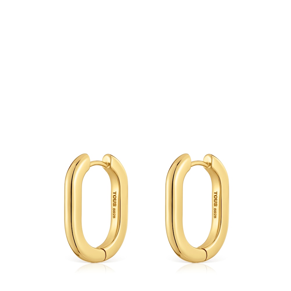Long  mm Hoop earrings with 18kt gold plating over silver TOUS Basics