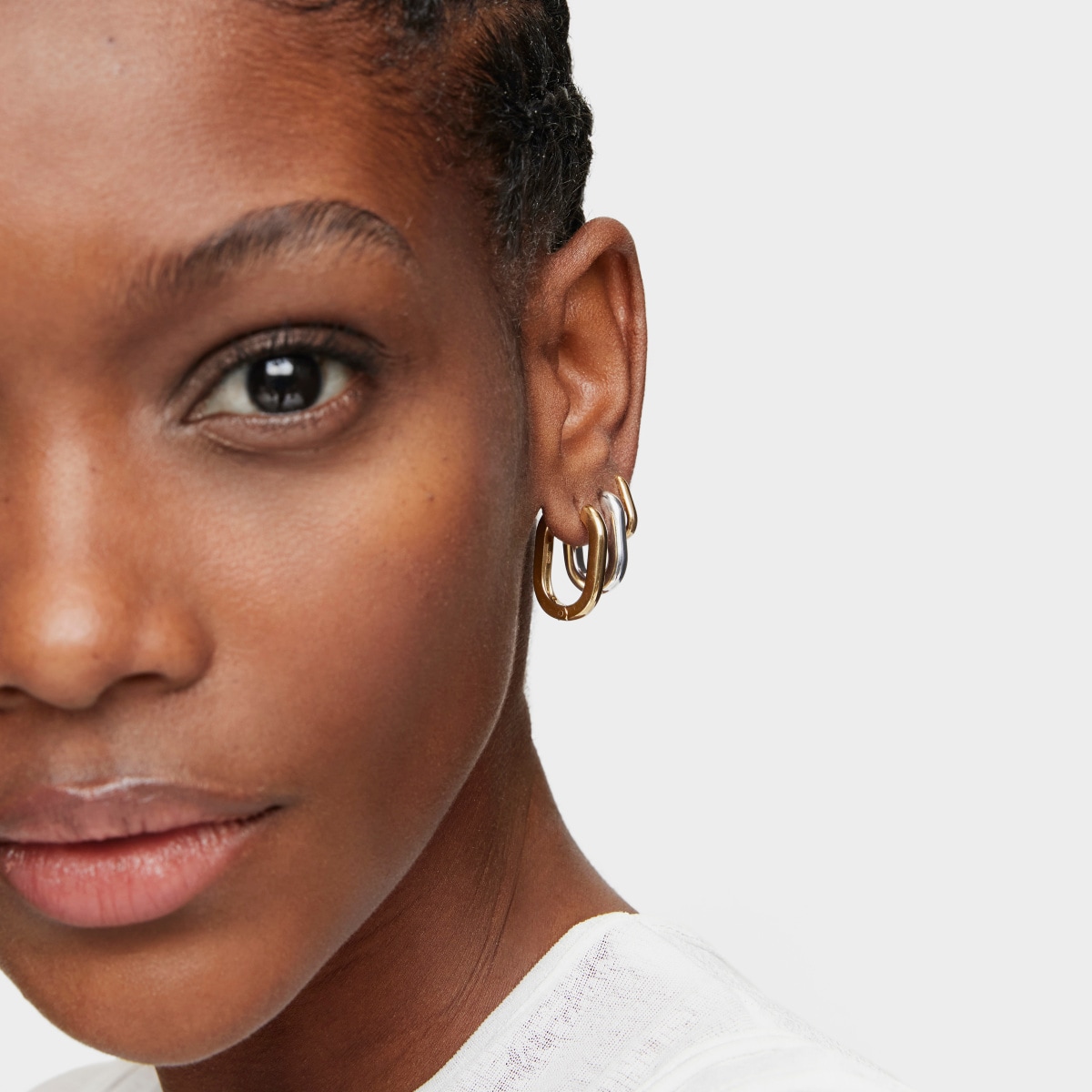 Long 22 mm Hoop earrings with 18kt gold plating over silver TOUS Basics