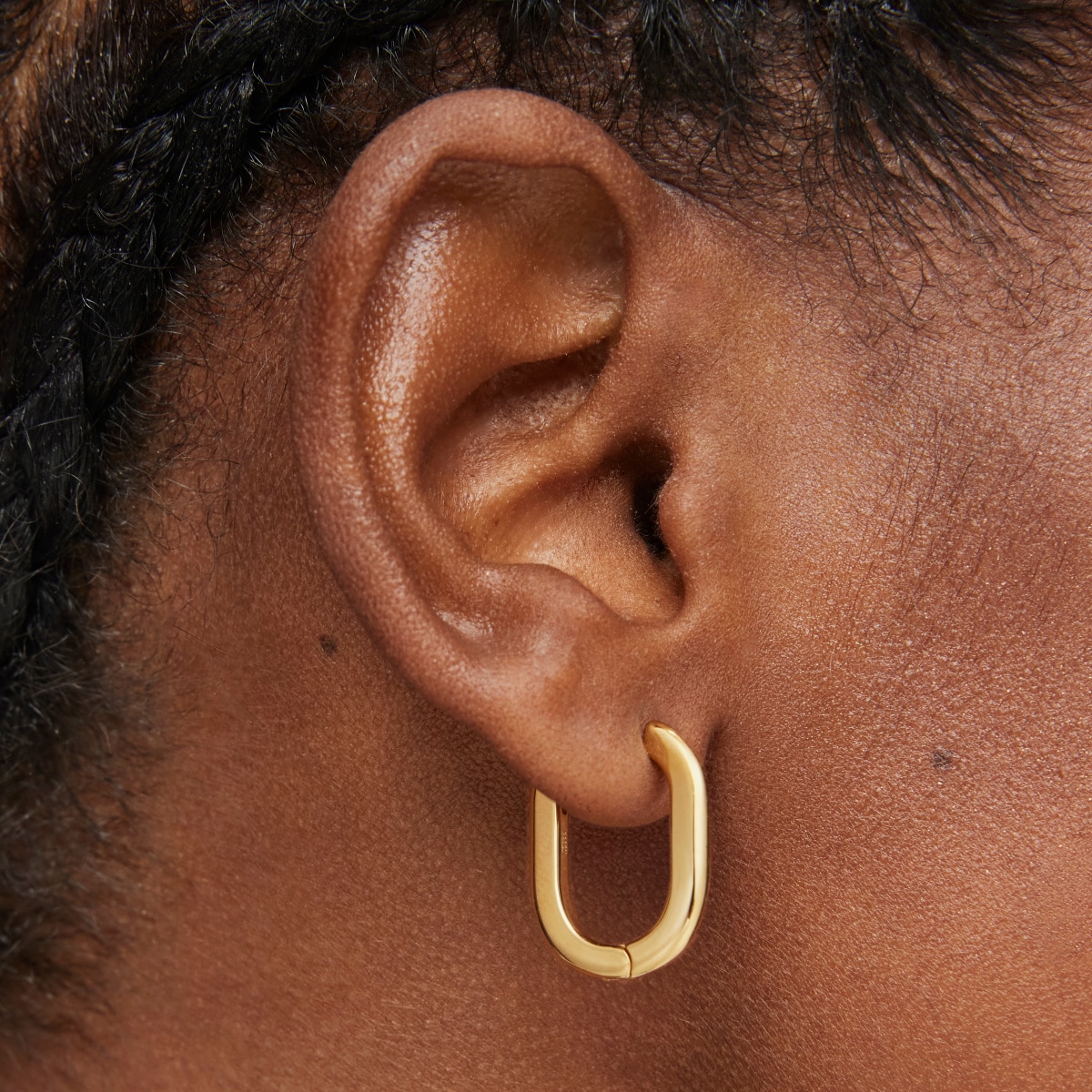 Long 22 mm Hoop earrings with 18kt gold plating over silver TOUS Basics