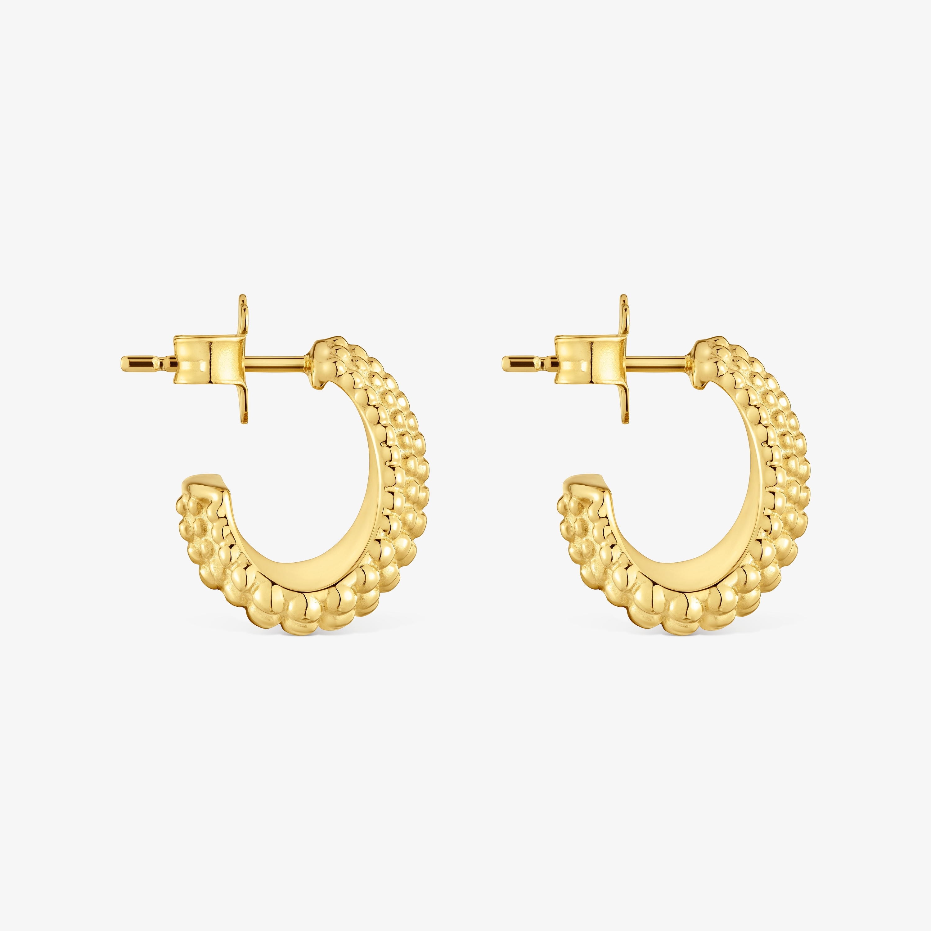 Short Hoop earrings with 18K gold vermeil TOUS Grain