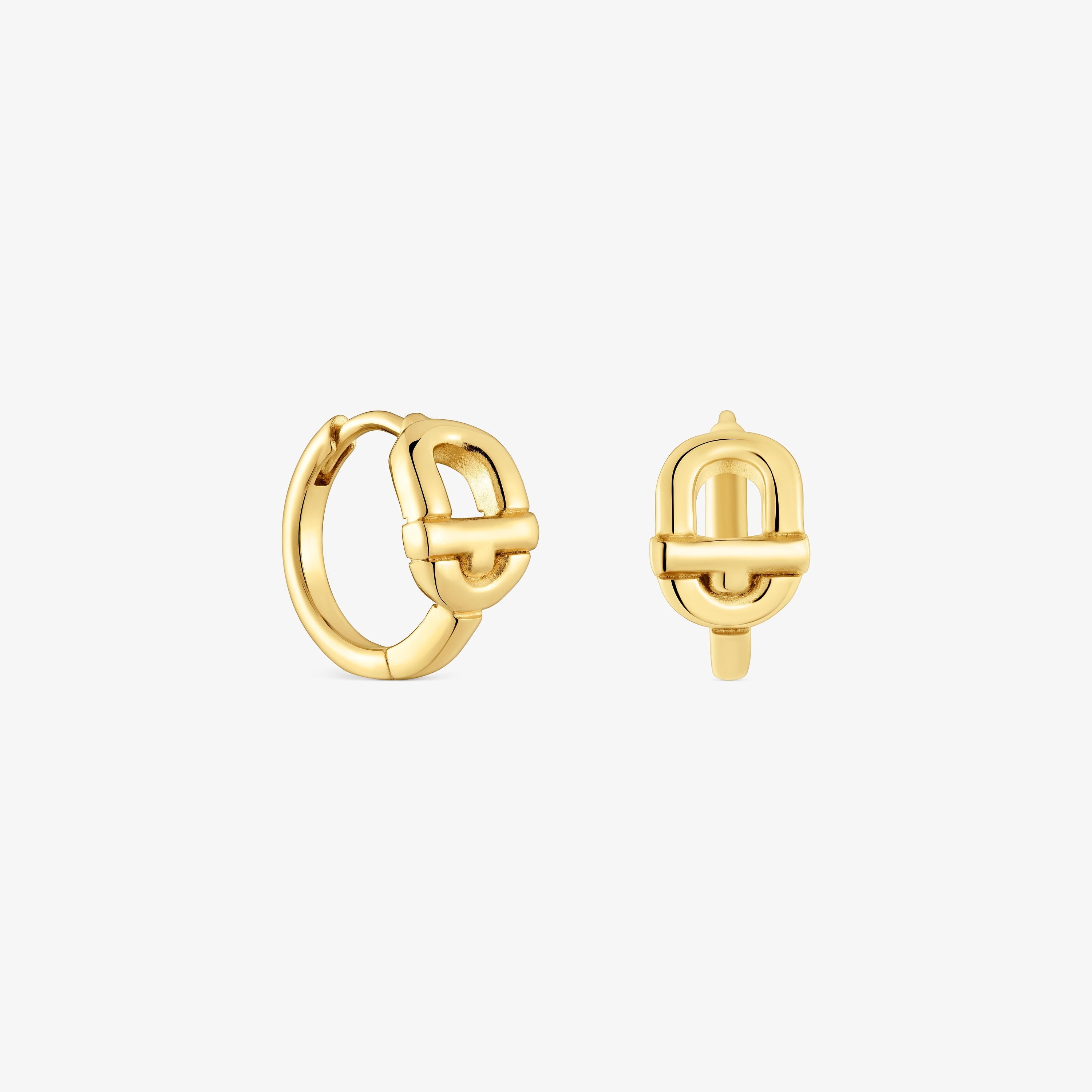 Hoop earrings with 18K gold vermeil and motif TOUS MANIFESTO