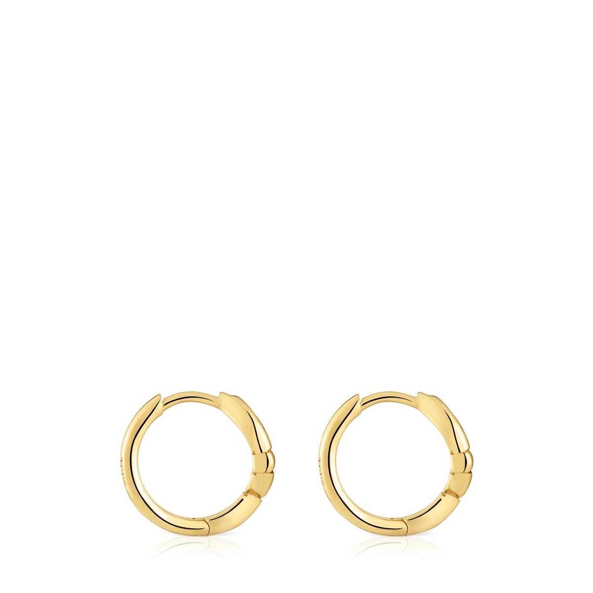 Pendientes de aro con baño de oro 18 kt sobre plata y motivo TOUS MANIFESTO