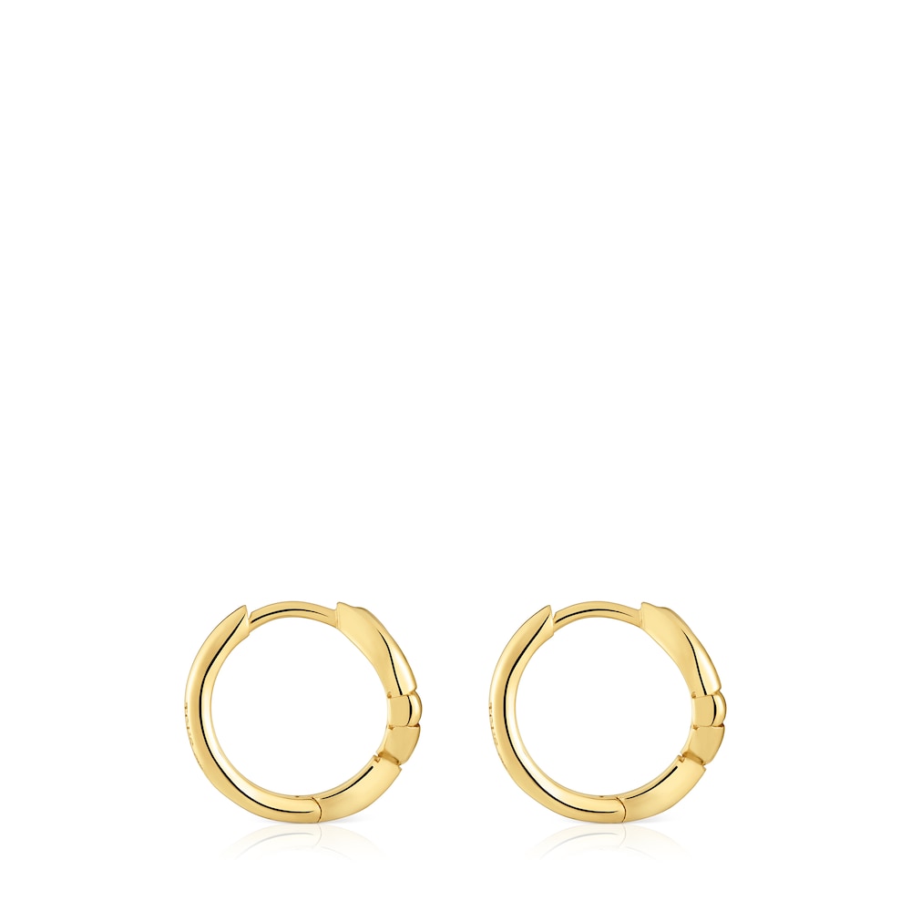 Pendientes de aro con baño de oro 18 kt sobre plata y motivo TOUS MANIFESTO image number 1