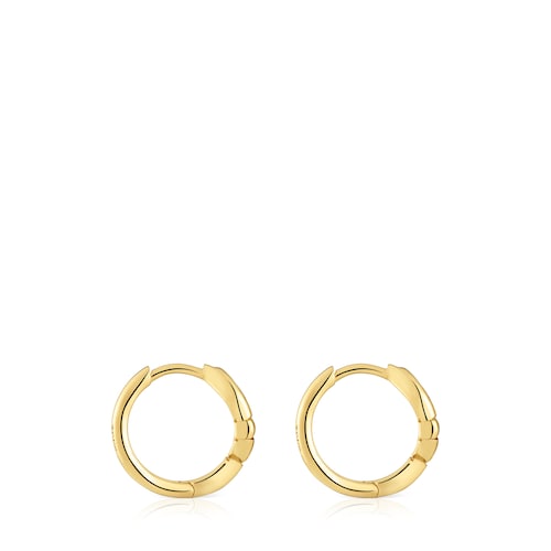 Hoop earrings with 18kt gold plating over silver and motif TOUS MANIFESTO