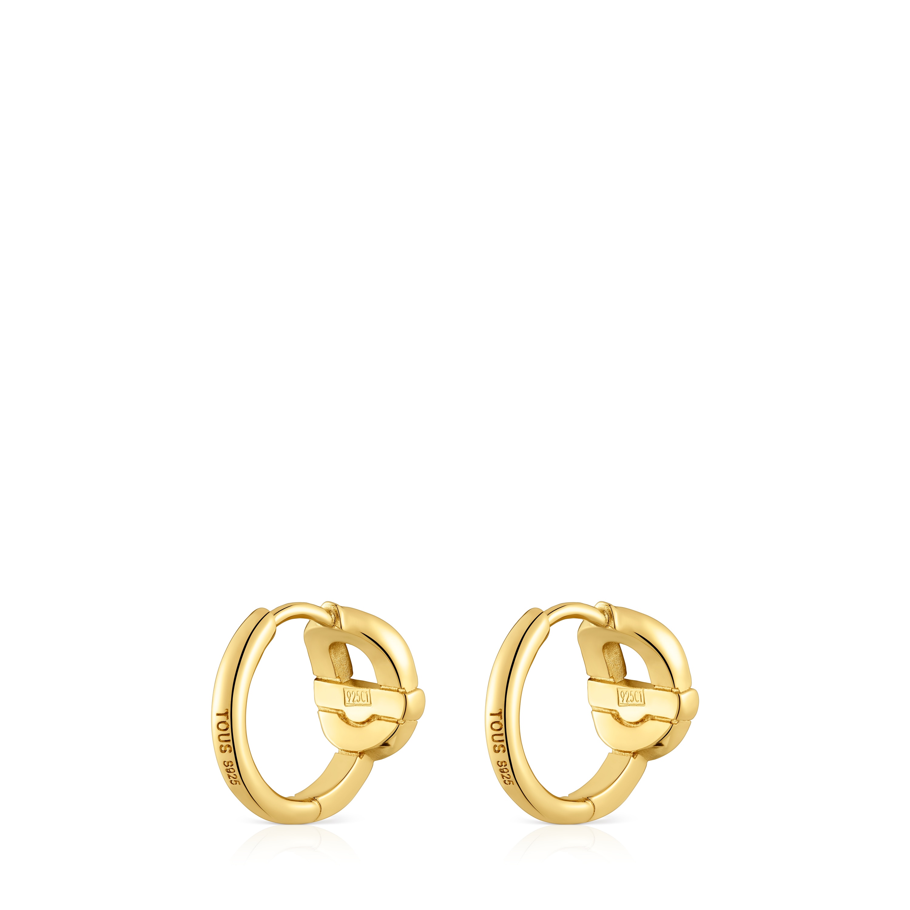 Hoop earrings with 18kt gold plating over silver and motif TOUS MANIFESTO
