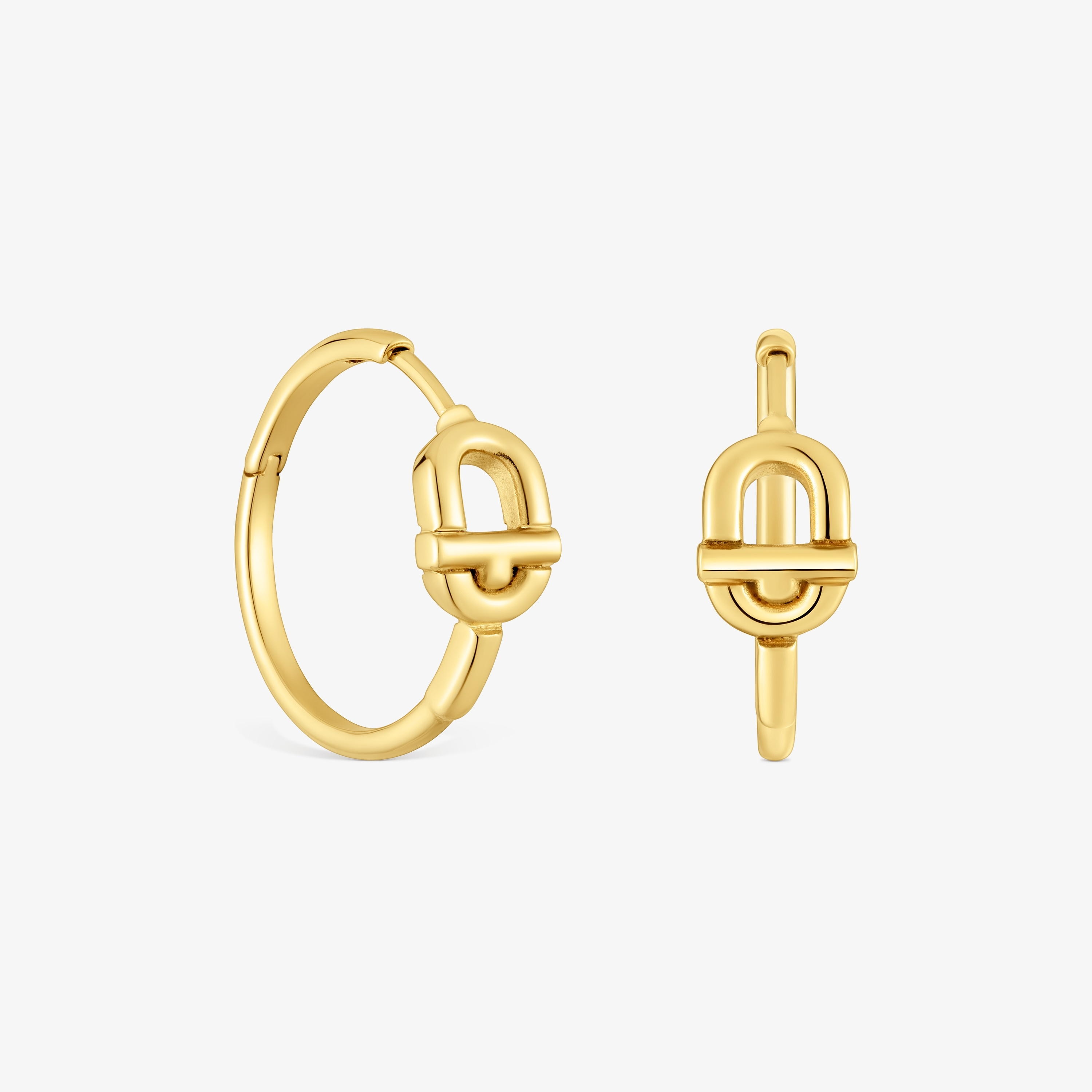 Short Hoop earrings with 18K gold vermeil and motif TOUS MANIFESTO