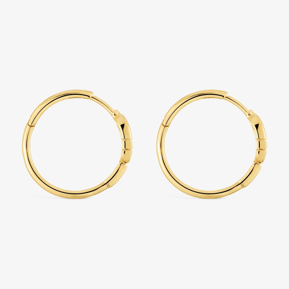 Boucles d&rsquo;oreilles anneaux en argent plaqu&eacute; or 18&nbsp;ct et motif courtes TOUS MANIFESTO