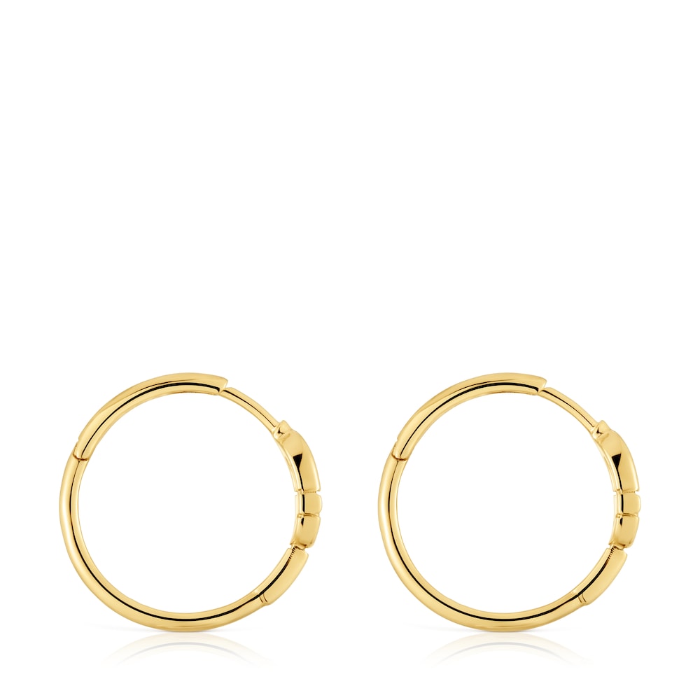 Pendientes de aro cortos con baño de oro 18 kt sobre plata y motivo TOUS MANIFESTO Pendientes de aro cortos con baño de oro 18 kt sobre plata y motivo TOUS MANIFESTO