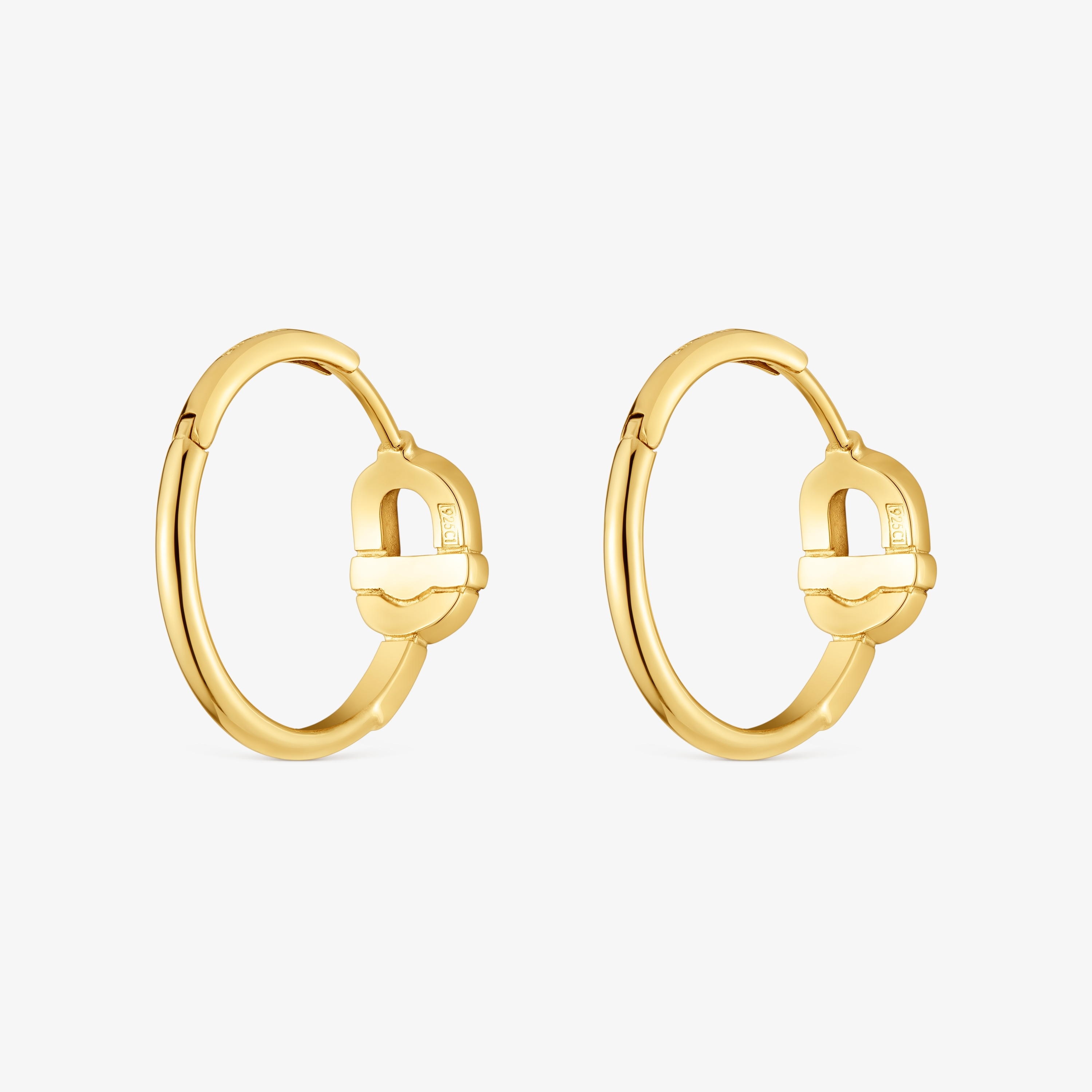 Short Hoop earrings with 18K gold vermeil and motif TOUS MANIFESTO