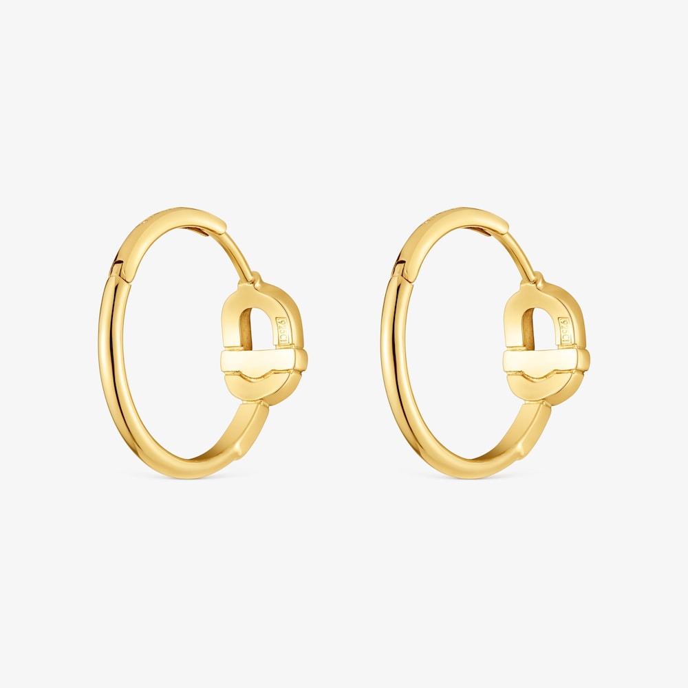 Boucles d&rsquo;oreilles anneaux en argent plaqu&eacute; or 18&nbsp;ct et motif courtes TOUS MANIFESTO