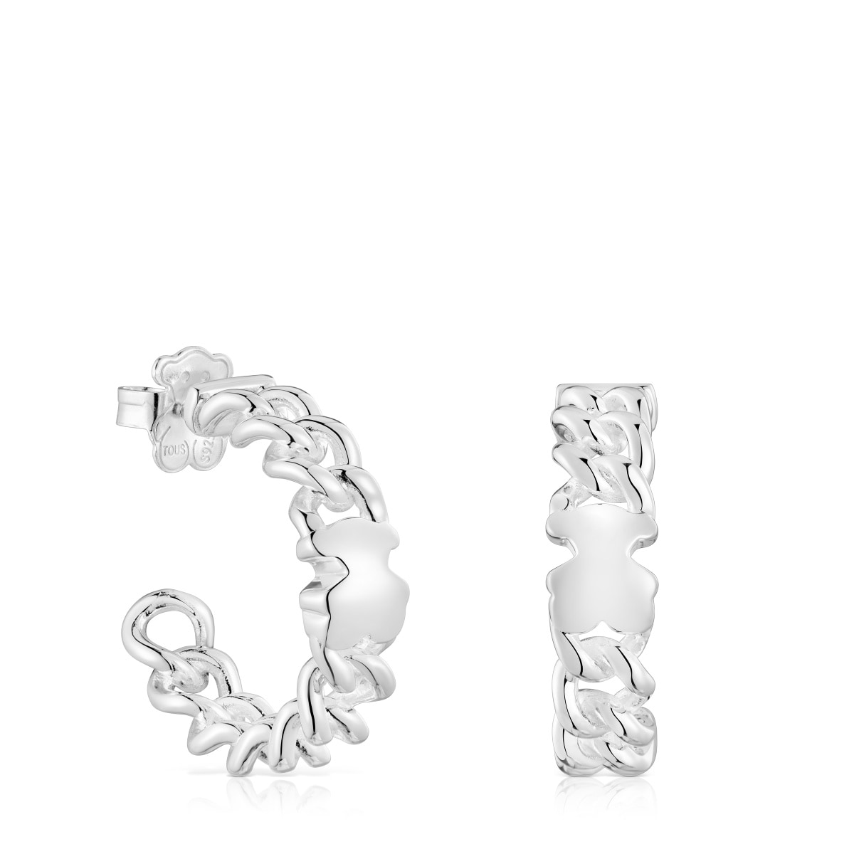 Tous - Pendientes Aro De Plata Motivo Oso Bold Motif - Plateado