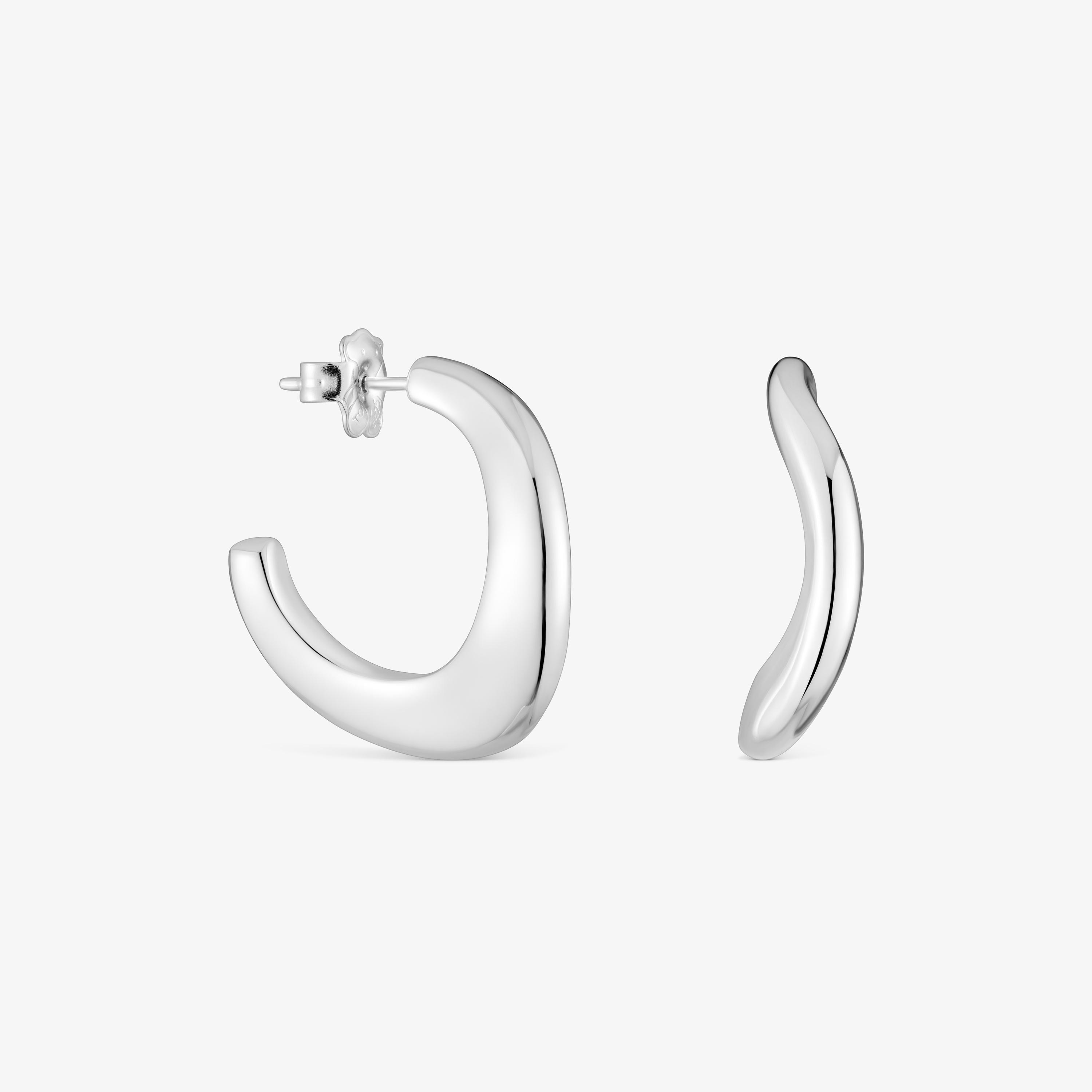Silver oval Hoop earrings Galia Basics