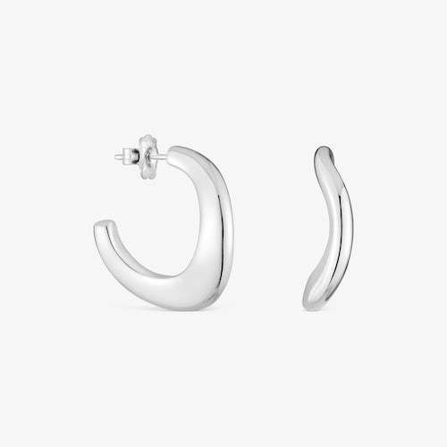 Silver oval Hoop earrings Galia Basics
