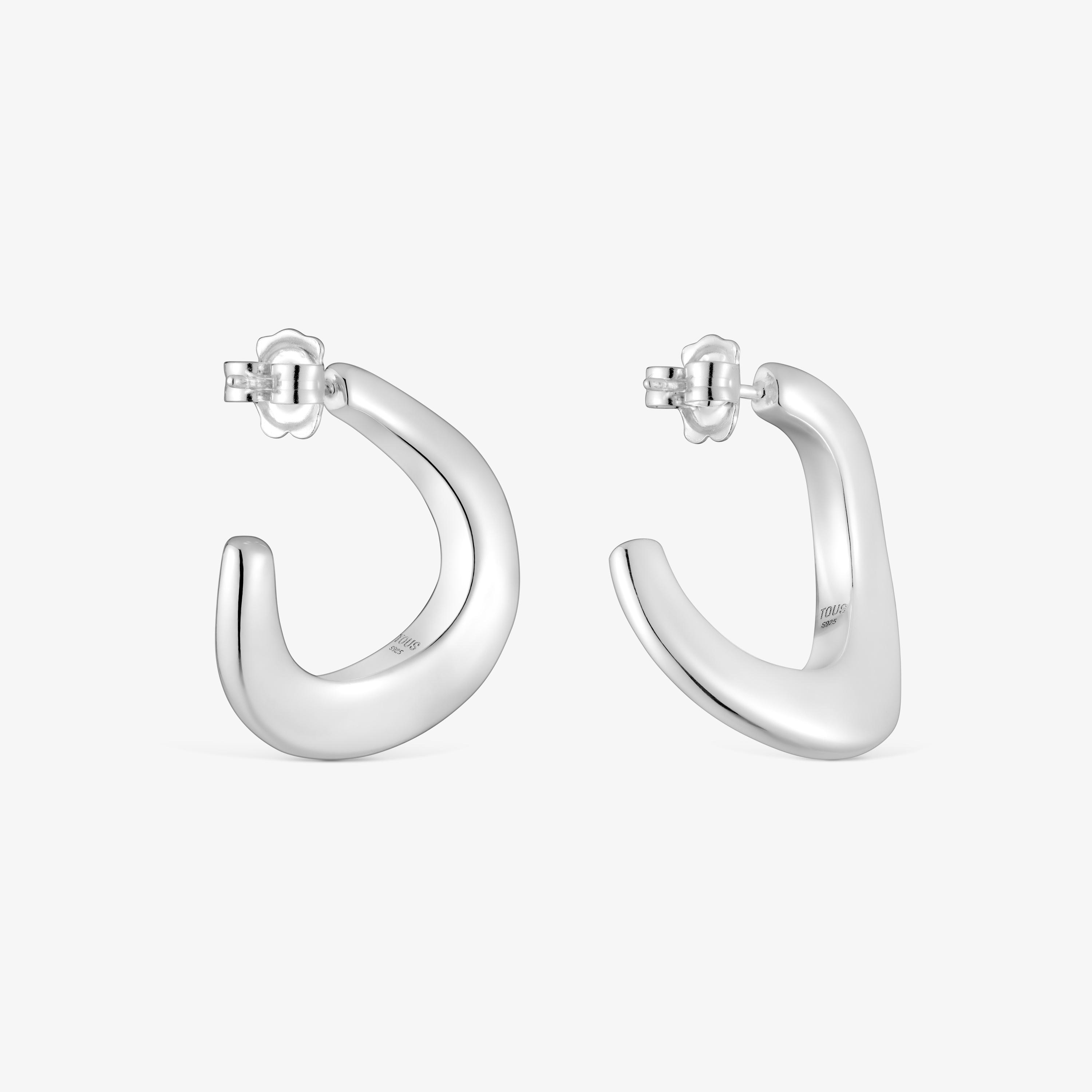 Silver oval Hoop earrings Galia Basics