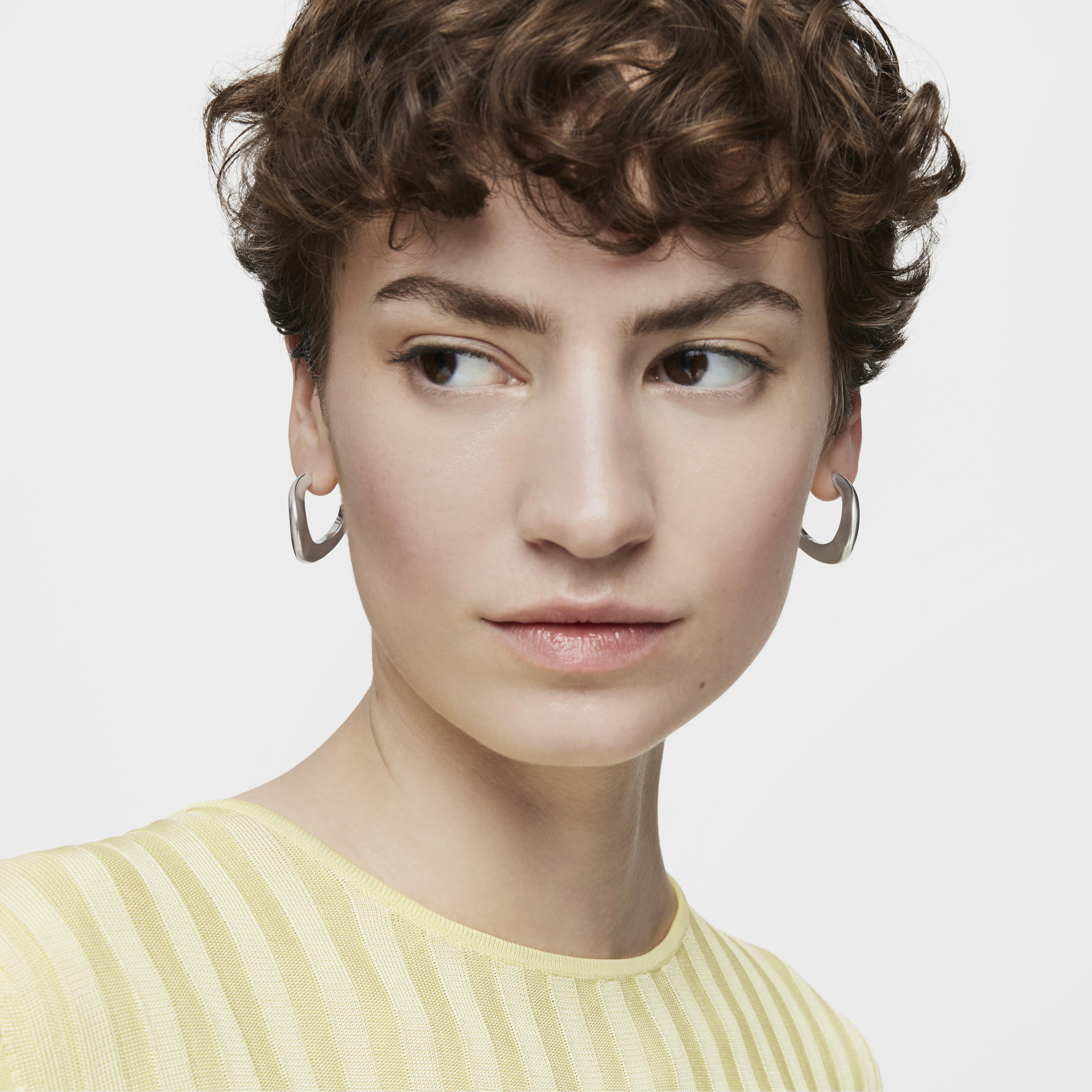 Silver oval Hoop earrings Galia Basics