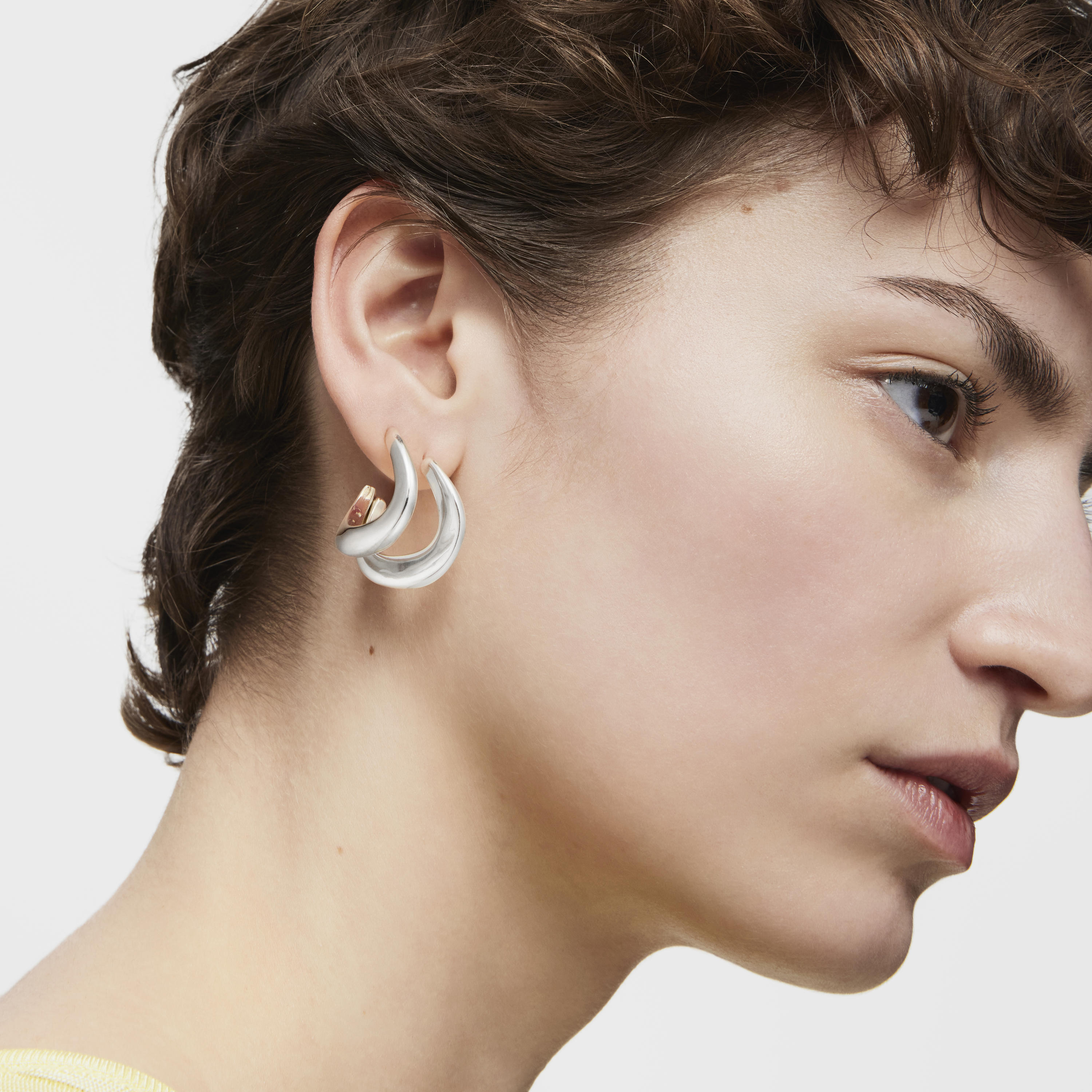 Silver oval Hoop earrings Galia Basics