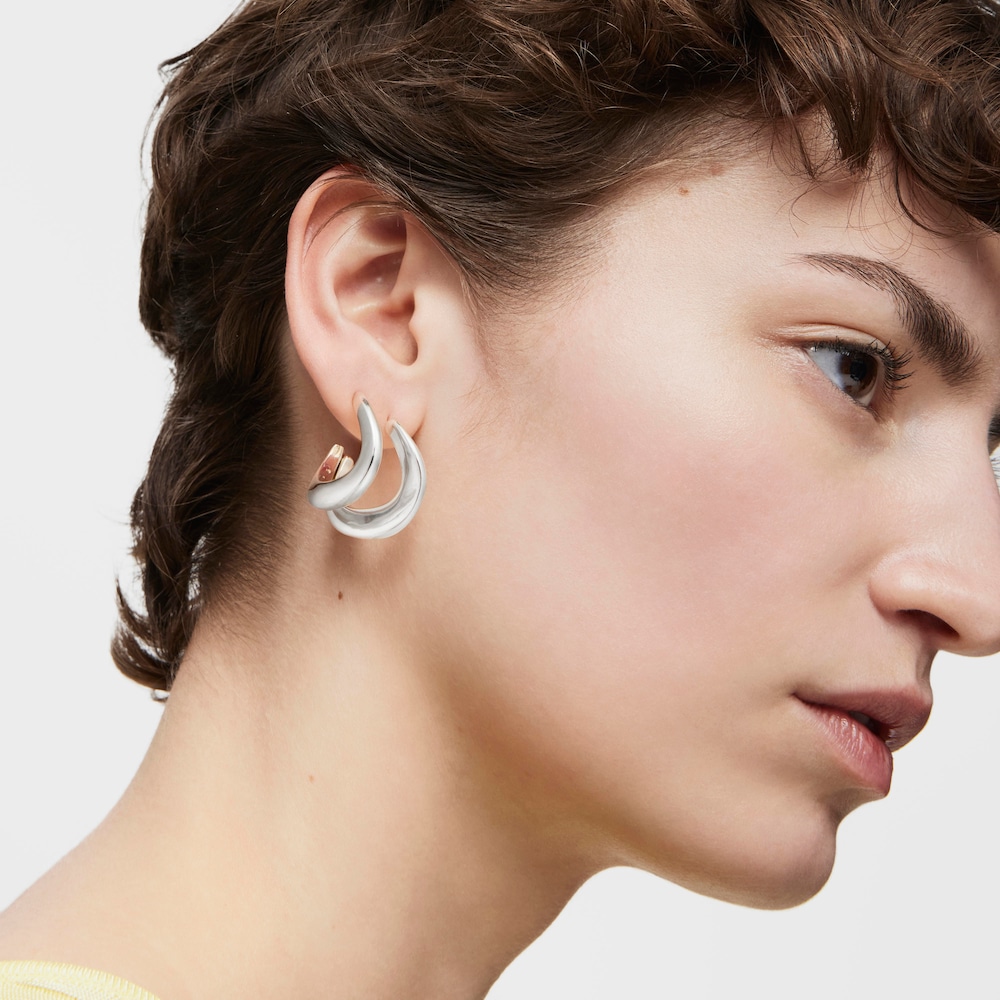 Silver oval Hoop earrings Galia Basics