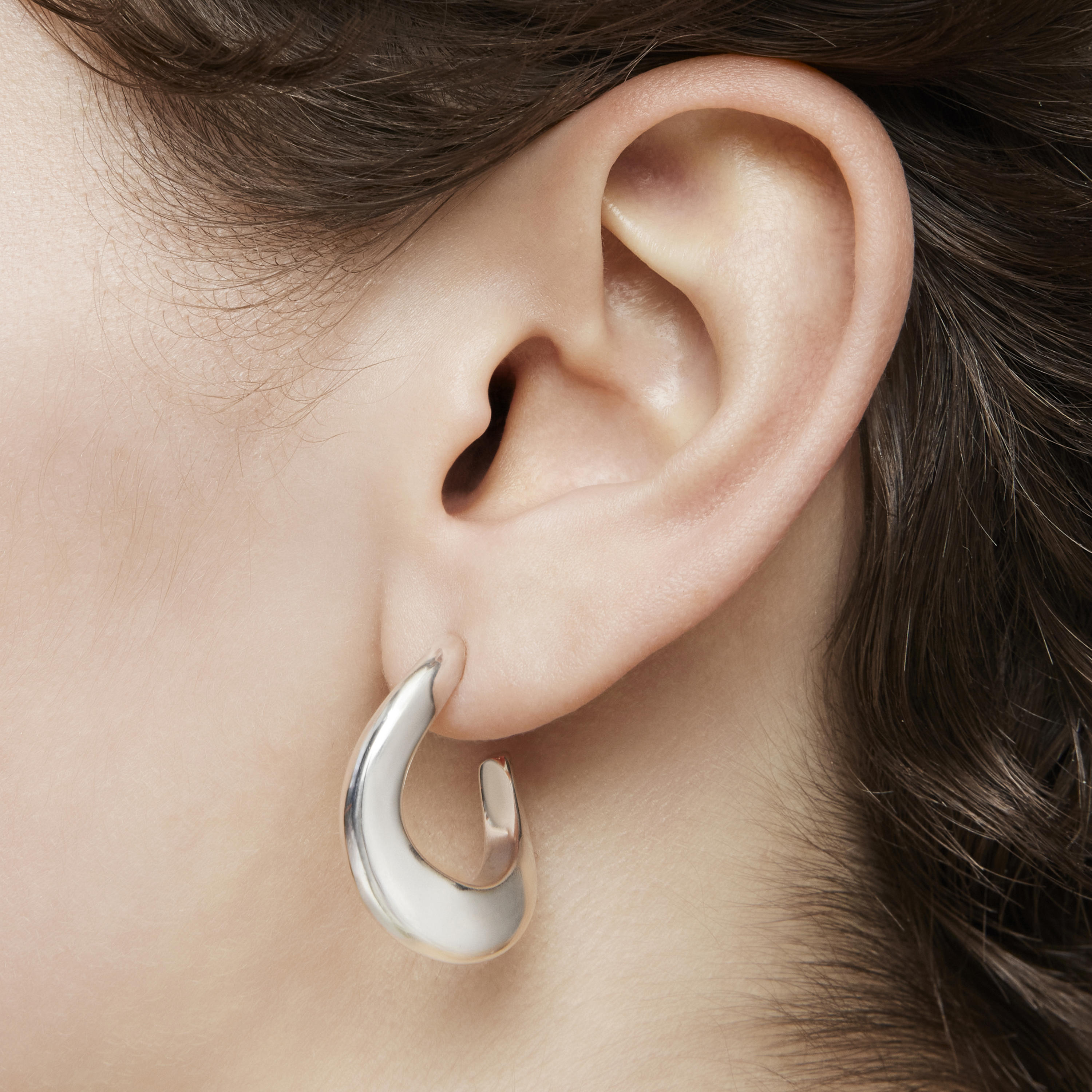 Silver oval Hoop earrings Galia Basics