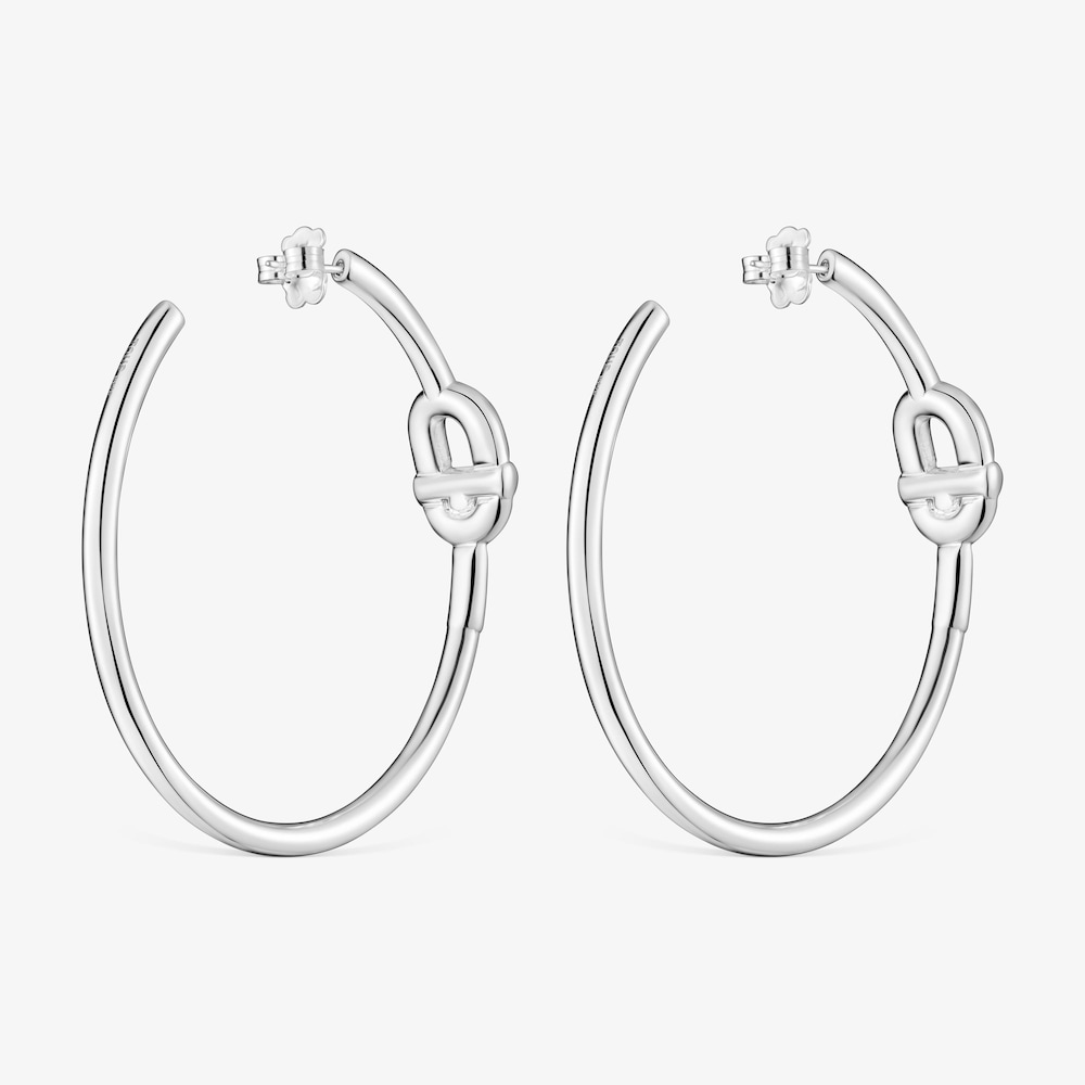 Bardzo długie kolczyki kreolki TOUS MANIFESTO z motywem