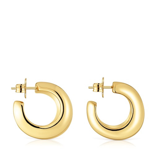 Hoop earrings with 18kt gold plating over silver Galia Basics