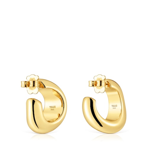 Hoop earrings with 18kt gold plating over silver Galia Basics