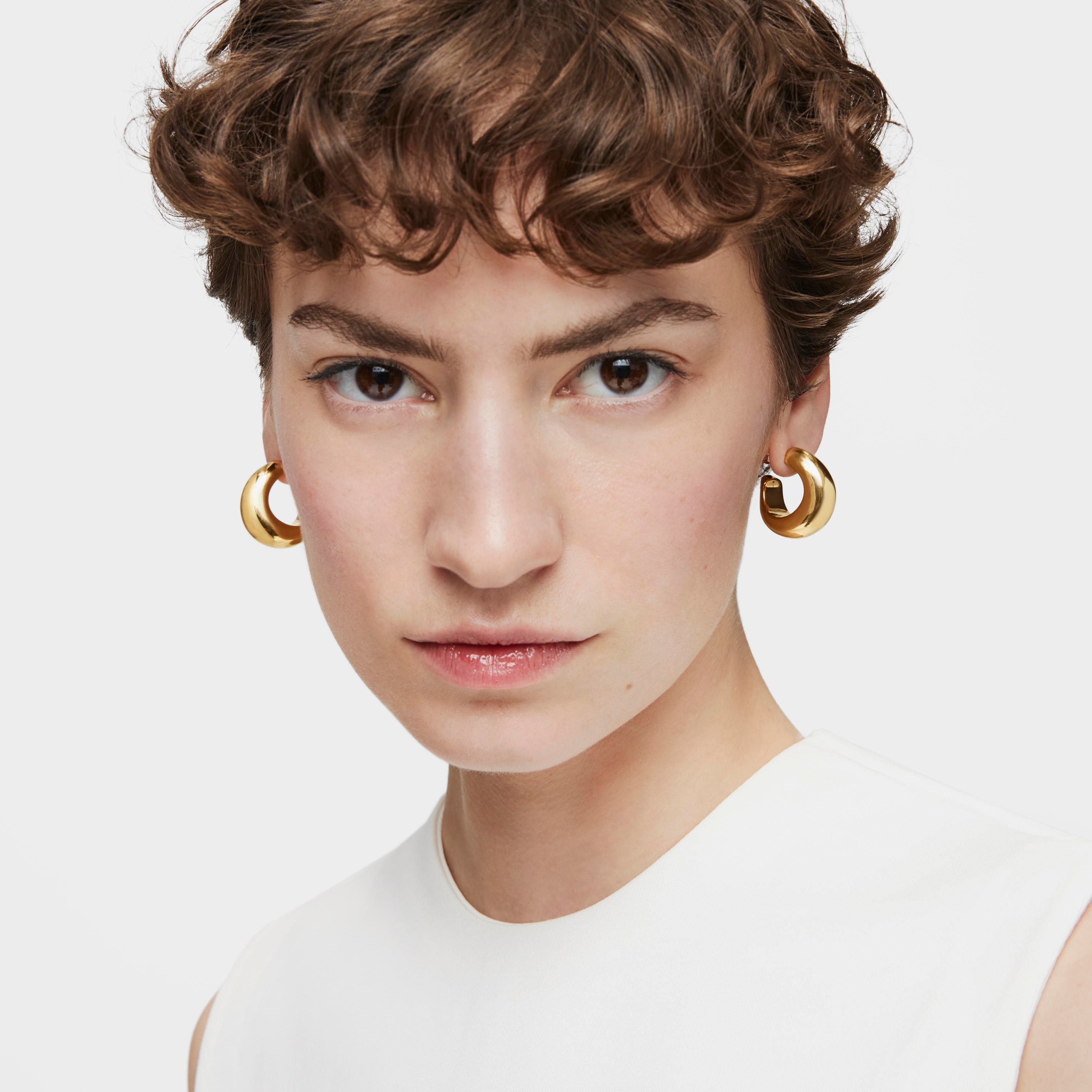 Hoop earrings with 18K gold vermeil Galia Basics