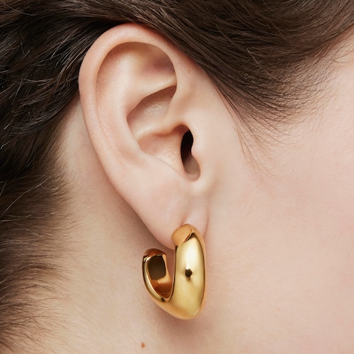Hoop earrings with 18kt gold plating over silver Galia Basics