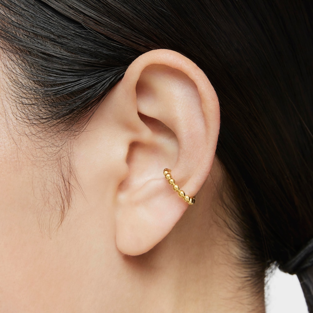 Earcuff oso con ba&ntilde;o de oro de 18&nbsp;kt sobre plata Gloss