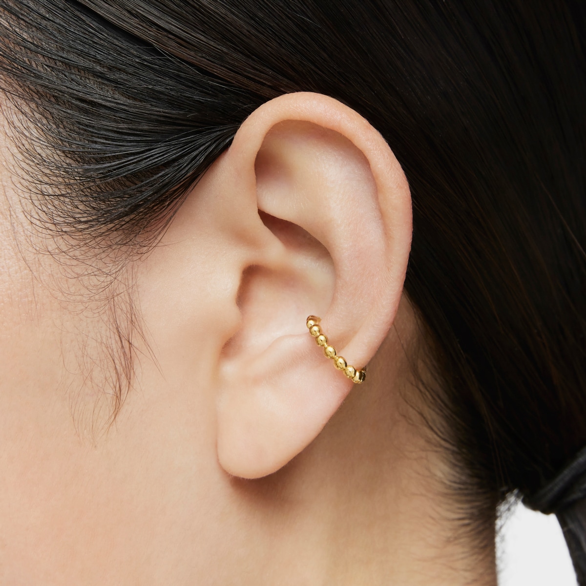 Earcuff oso con baño de oro de 18 kt sobre plata Gloss