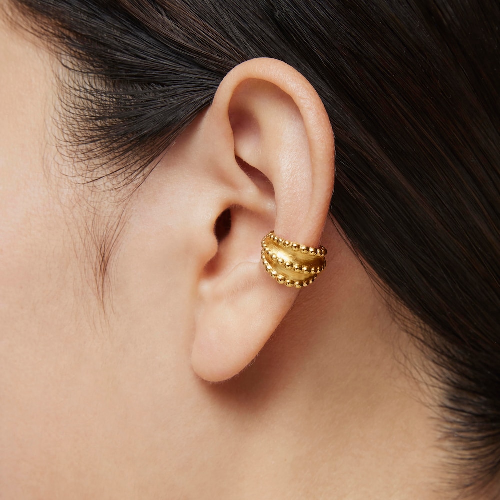 Earcuff con baño de oro de 18 kt sobre plata TOUS Grain image number 4