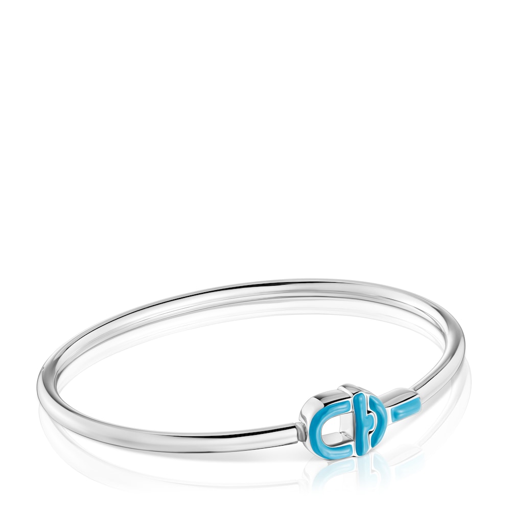 Silver Bangle with motif TOUS MANIFESTO