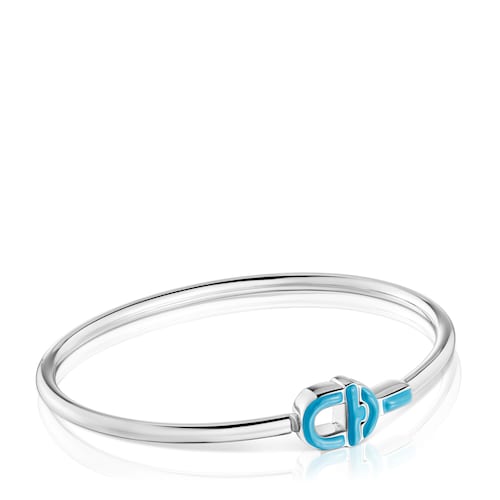 Silver Bangle with blue motif TOUS MANIFESTO