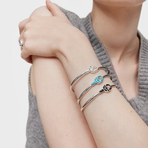Silver Bangle with blue motif TOUS MANIFESTO