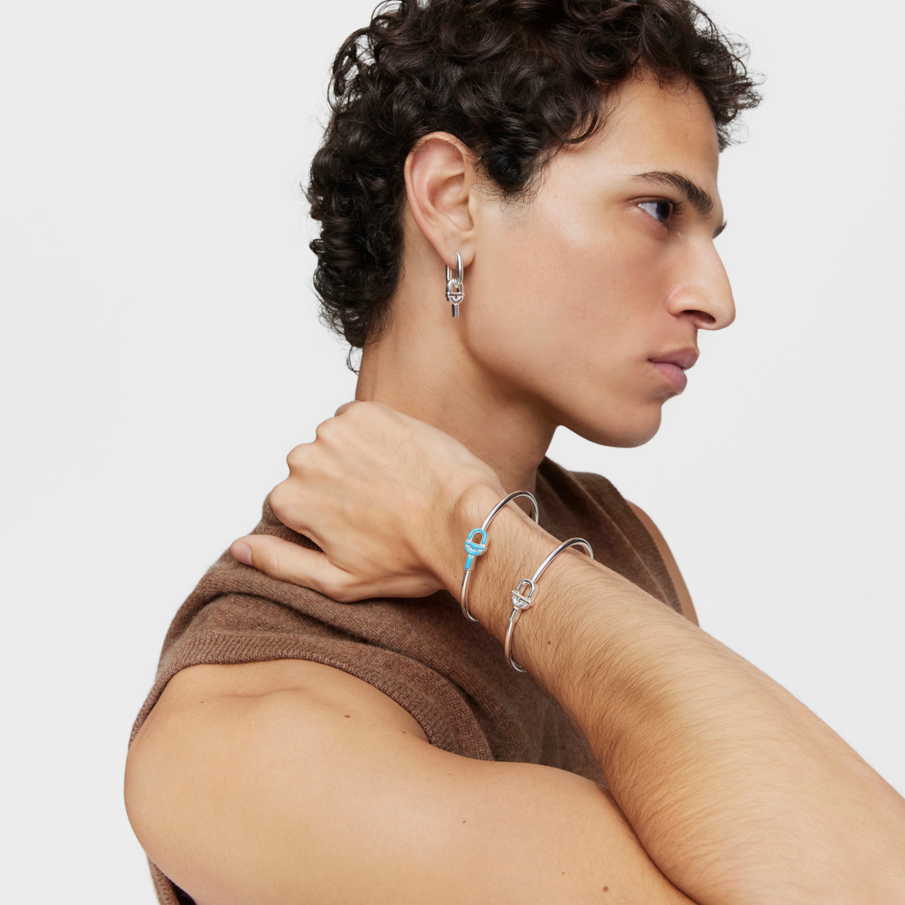 Silver Bangle with blue motif TOUS MANIFESTO